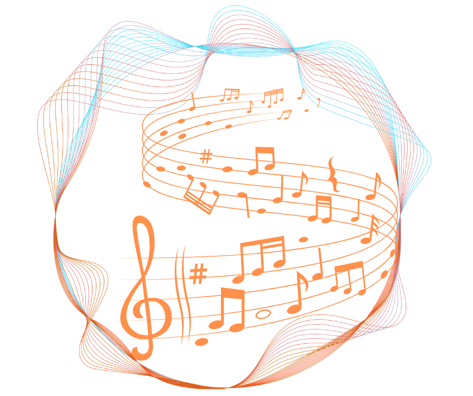 Abstract music notes