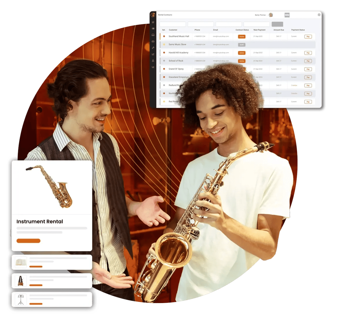 person renting instrument