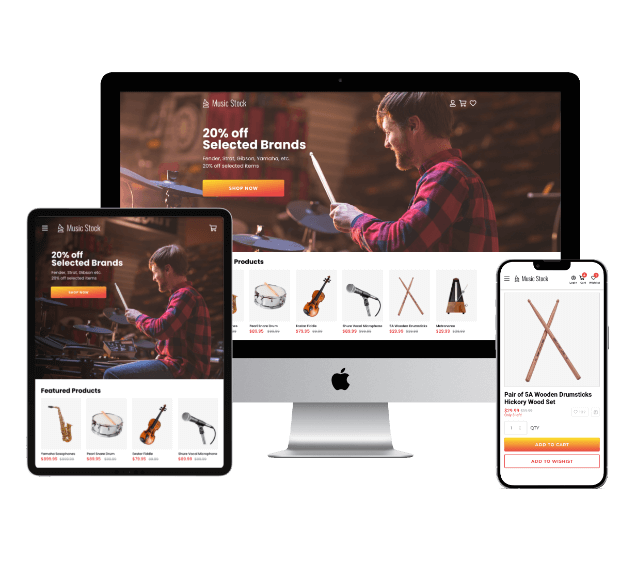 DESIGN BEAUTIFUL MUSIC SHOP WEBSITES