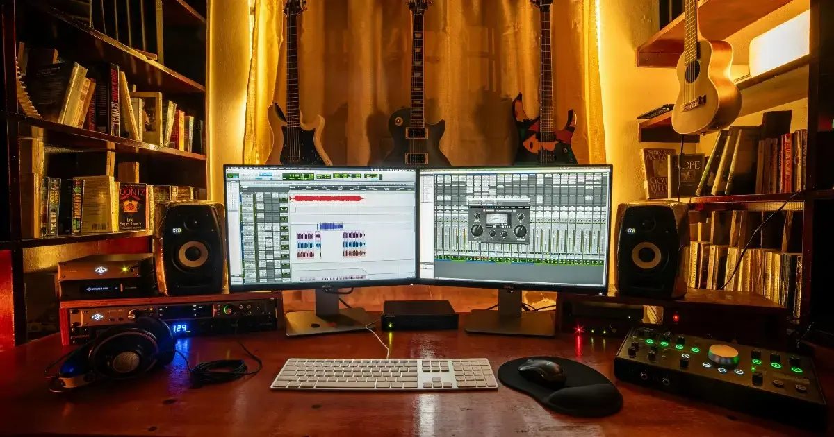 digital music production workspace