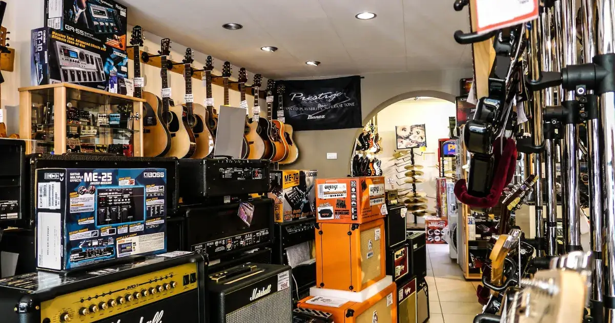 music store interior