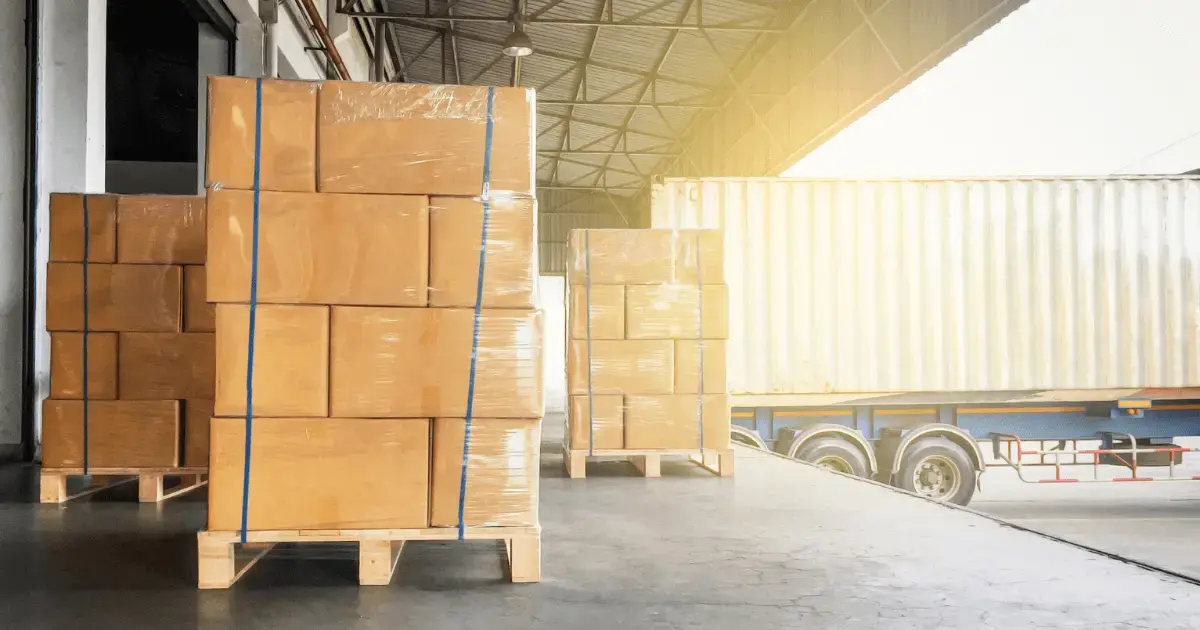 a pallet of shipping boxes